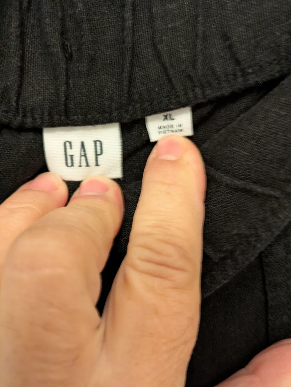 GAP Black Linen Wide Leg Cargo Pants- XL - Picture 4 of 6